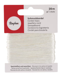 Rayher Schmuck-Kordel, 1mm Ø, creme, 20 m