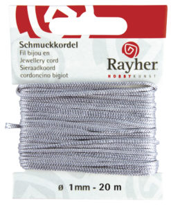 Rayher Schmuckkordel, grau, 1mm Ø