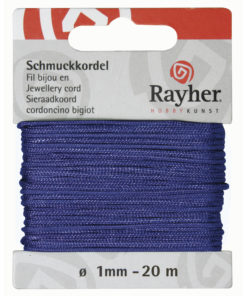 Rayher Schmuckkordel, mittelblau, 1mm Ø
