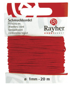 Rayher Schmuckkordel, rot, 1mm Ø, 20 m