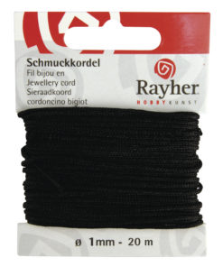 Rayher Schmuck-Kordel, 1mm Ø, schwarz