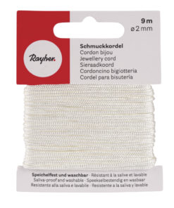 Rayher Schmuckkordel creme, 2 mm Ø, Karte 9 m