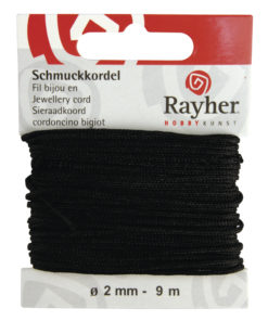Rayher Schmuckkordel schwarz, 2mm Ø
