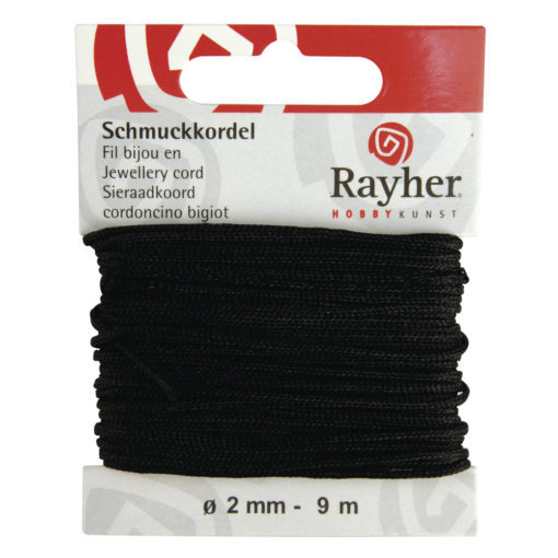 Rayher Schmuckkordel schwarz, 2mm Ø