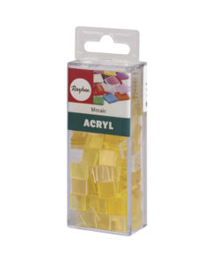 Rayher Acryl-Mosaik Steine, lichtgelb, zum Basteln