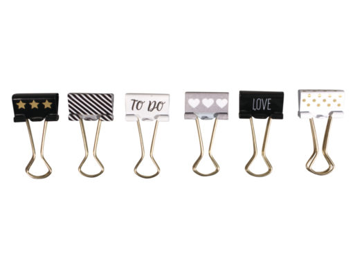 Rayher Binder Clips, 6 Designs