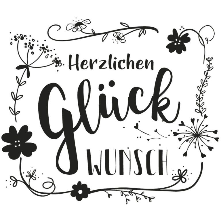 Stempel Herzlichen Glückwunsch 8x9 cm