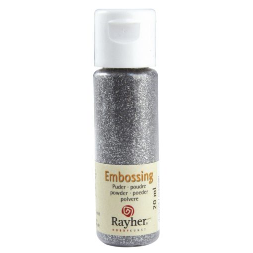 Rayher Embossing-Puder, brillant-silber deckend, 20 ml
