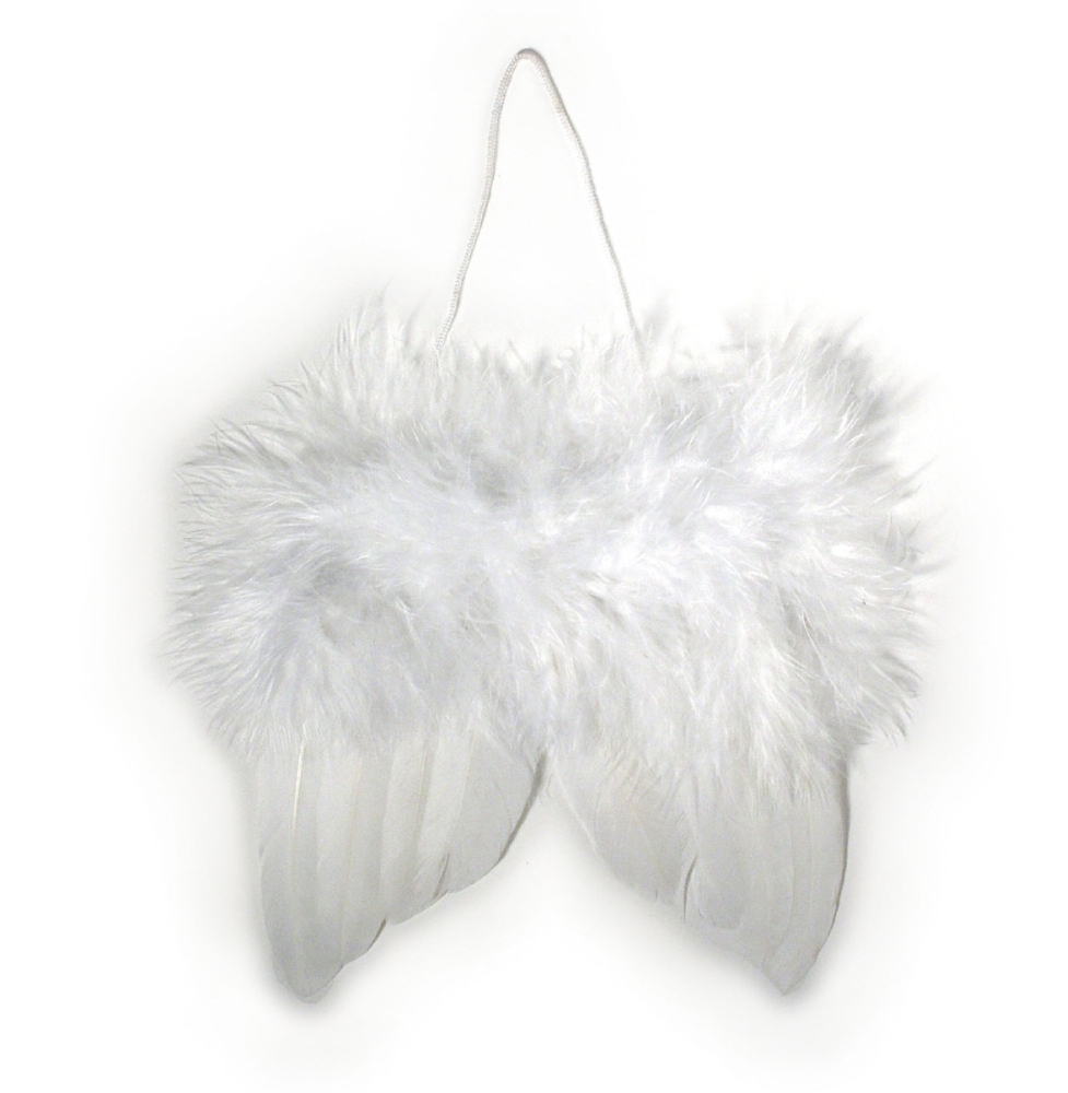 Engelflügel aus Federn 5 cm weiß ➤ ✓