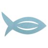 Filz Manschette für Servietten Fisch in hellblau