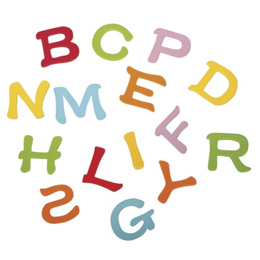 Holzstreuer Alphabet, im Farbenmix
