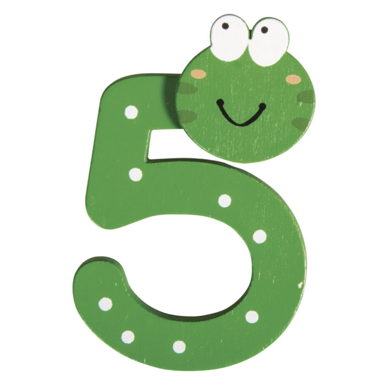 Holz-Kinder-Zahl 5 mit 2 Klebepunkte 0,99