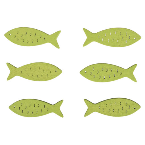 Holzstreuer Fisch lindgrün, zum Dekorieren