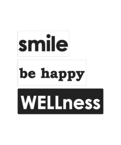 Labels smile, be happy, WELLness, zum Eingießen