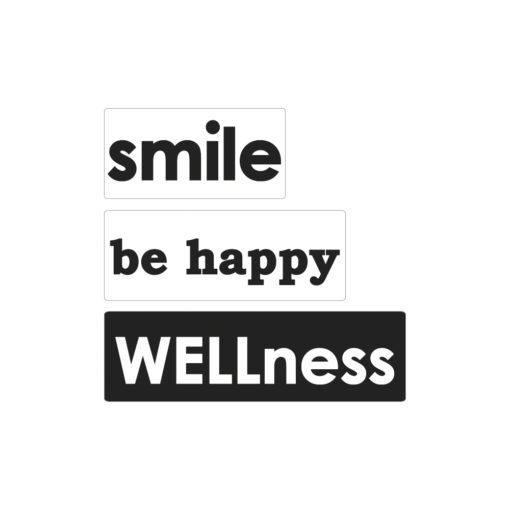 Labels smile, be happy, WELLness, zum Eingießen