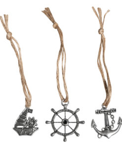 Metall-Anhänger m. Jute Kordel Maritim