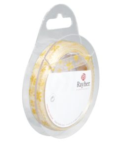 Chiffonband mit Blümchenmuster, maisgelb