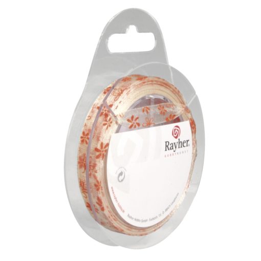 Chiffonband mit Blümchenmuster, orange