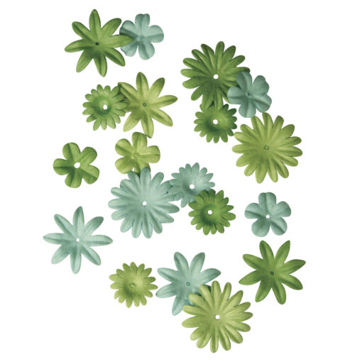 Rayher Papier-Blütenmischung grün
