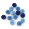 Plüsch-Pompons, blau sortiert, zum Basteln