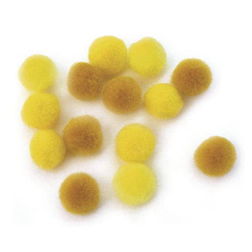 Plüsch-Pompons, gelb sortiert, zum Basteln