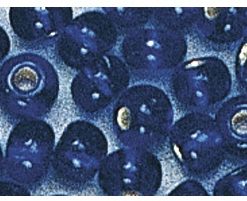 Rocailles mit Silbereinzug zur Schmuckgestaltung, dunkelblau