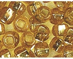 Rocailles mit Silbereinzug zur Schmuckgestaltung, gold