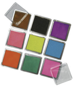 Rayher Mini-Stempelkissen-Set für Scrapbooking, 9 Farben