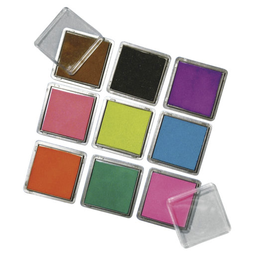 Rayher Mini-Stempelkissen-Set für Scrapbooking, 9 Farben