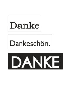 Seifenlabel Danke, Dankeschön, zum Eingießen von Motiven