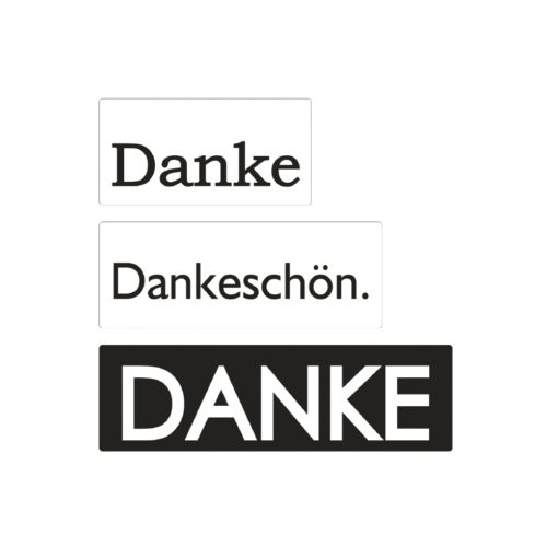 Seifenlabel Danke, Dankeschön, zum Eingießen von Motiven