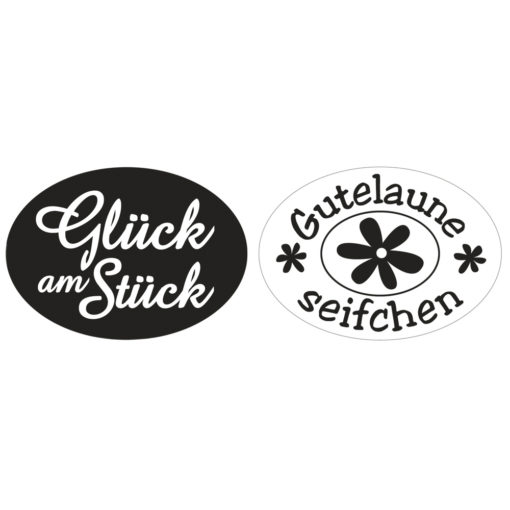 Seifenlabel Glück, zum Eingießen von Motiven