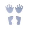Wachsmotiv Babyfüße und Babyhände in hellblau