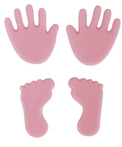 Wachsmotiv Babyfüße und Babyhände in rosa