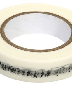 Washi Tape schwarze Noten in weiß