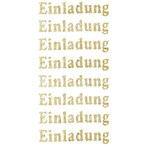 Rössler Einladungssticker in Glitter Gold