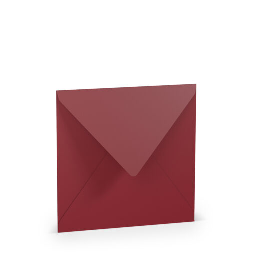 Quadratischer Umschlag mit Seidenfutter in Rosso