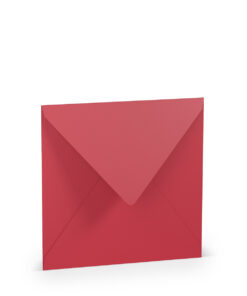 Quadratischer Umschlag mit Seidenfutter in Rot