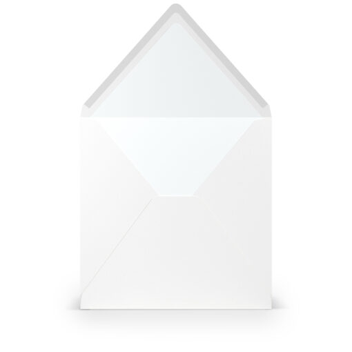Umschlag mit Seidenfutter, quadratisch, Weiß