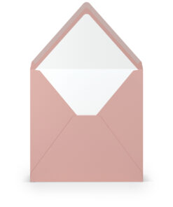 Umschlag in Rosé, quadratisch, mit Seidenfutter