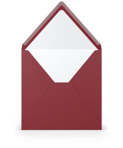Umschlag mit Seidenfutter, quadratisch, in Rosso