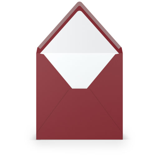 Umschlag mit Seidenfutter, quadratisch, in Rosso