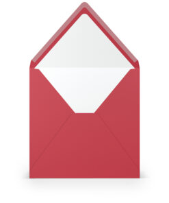 Umschlag mit Seidenfutter, quadratisch, rot