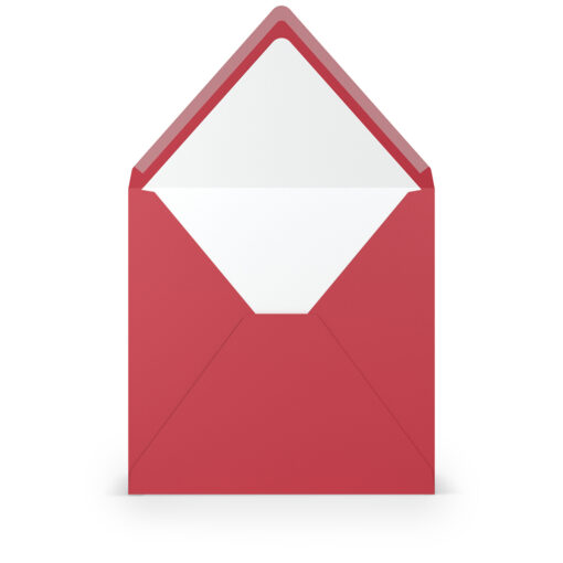 Umschlag mit Seidenfutter, quadratisch, rot