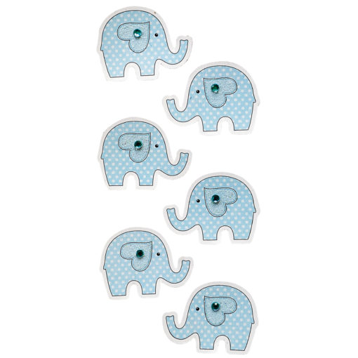 Rössler Handmade Sticker Baby Elefants hellblau, zum Dekorieren