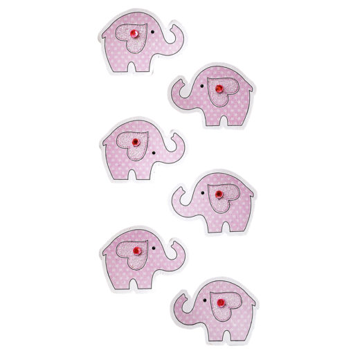 Rössler Handmade Sticker Baby Elefants rosa, zum Dekorieren