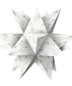 Faltblätter Aurelio-Stern, Silver Stars, weiß/silber