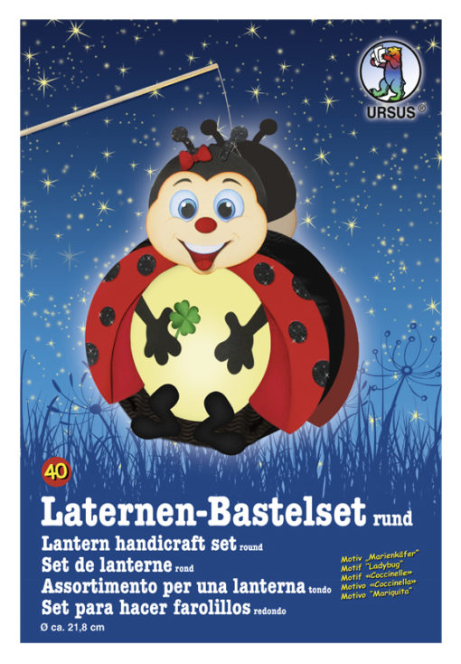 Ursus Laternen-Bastelset, rund, Marienkäfer