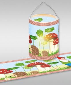 Transparenter Laternen-Zuschnitt mit Glückspilzmotiven