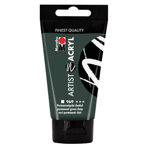 marabu artist acryl malfarbe permanentgrün dunkel 75ml